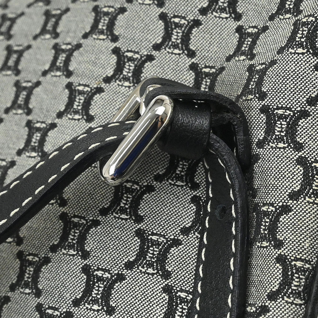 Celine Gray Canvas Macadam Shoulder Bag