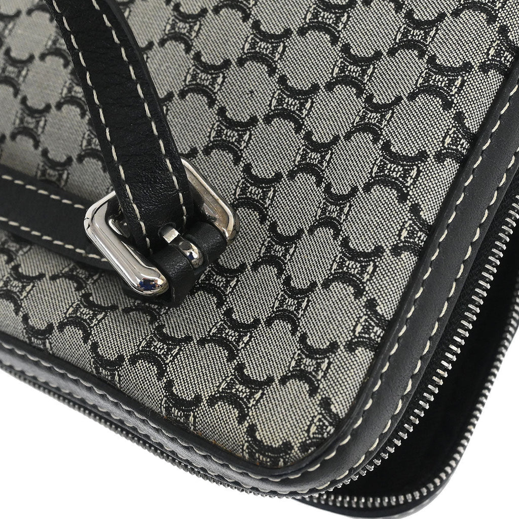 Celine Gray Canvas Macadam Shoulder Bag