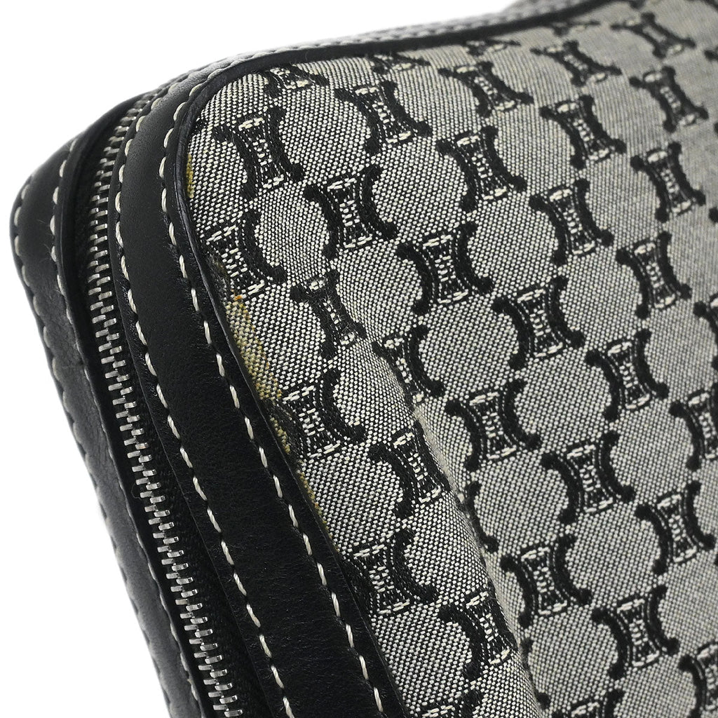 Celine Gray Canvas Macadam Shoulder Bag