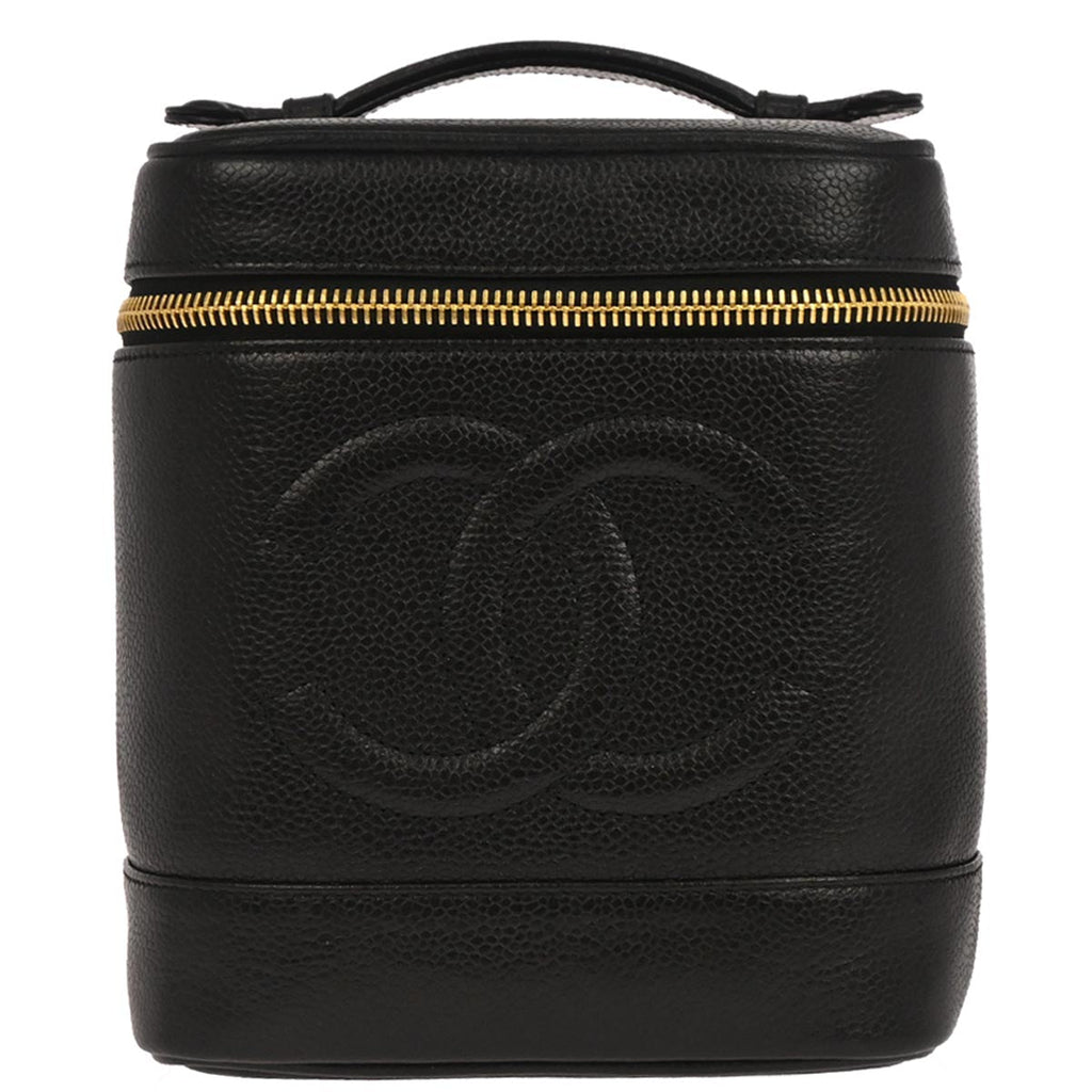 Chanel 1996-1997 Black Caviar Timeless Vanity Handbag