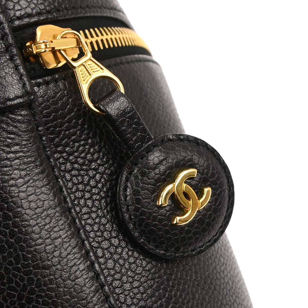 Chanel 1996-1997 Black Caviar Timeless Vanity Handbag