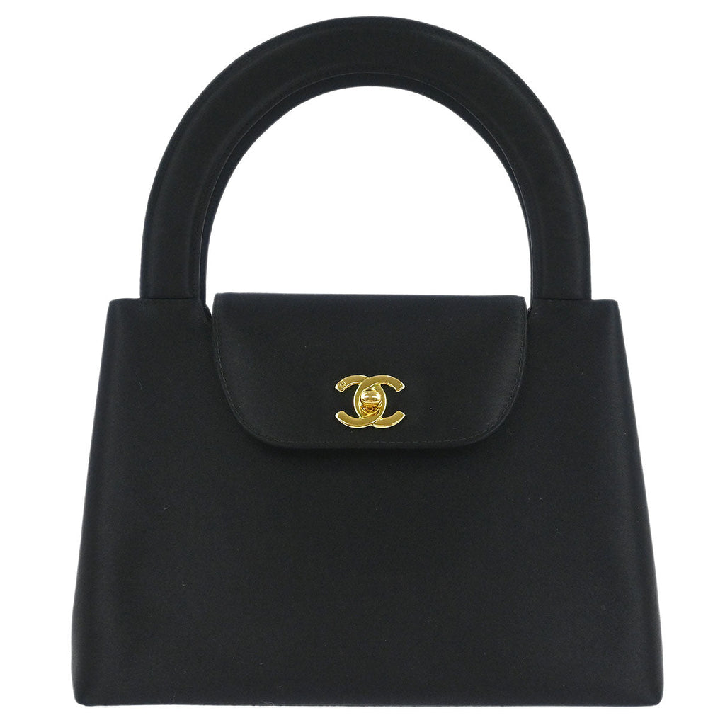 Chanel 1997-1999 Black Satin Handbag