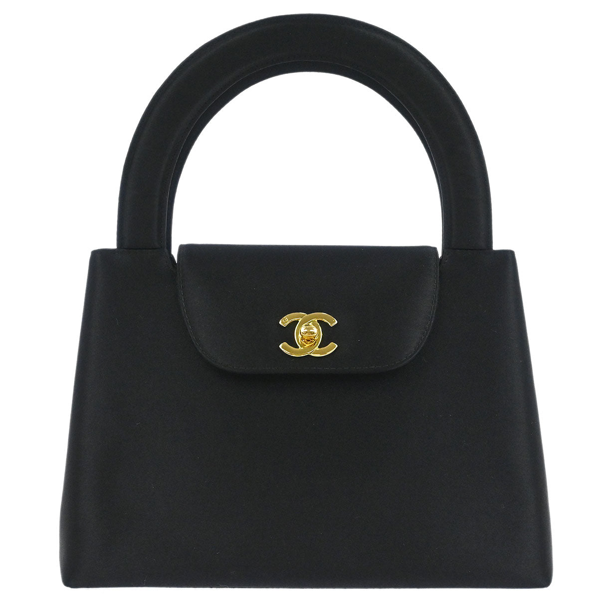Chanel 1997-1999 Black Satin Handbag