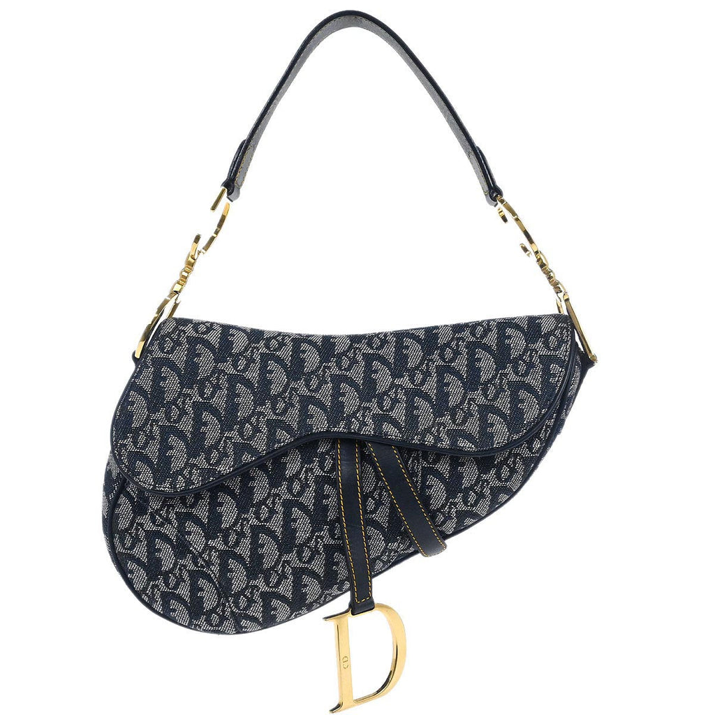 Christian Dior Navy Trotter Saddle Handbag