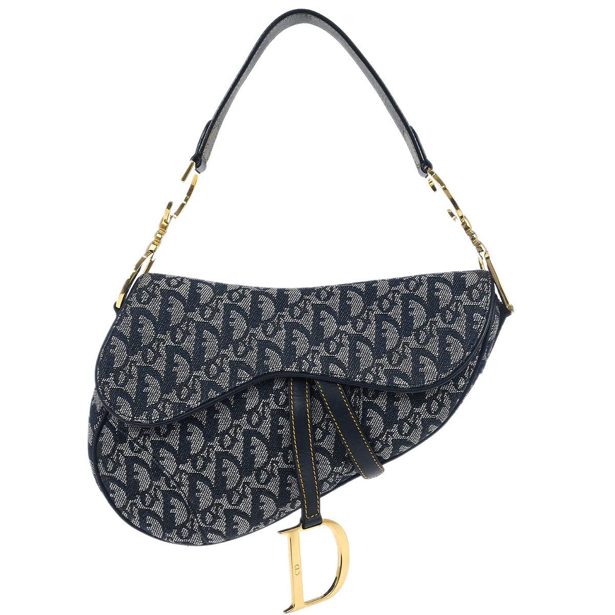 Christian Dior Navy Trotter Saddle Handbag