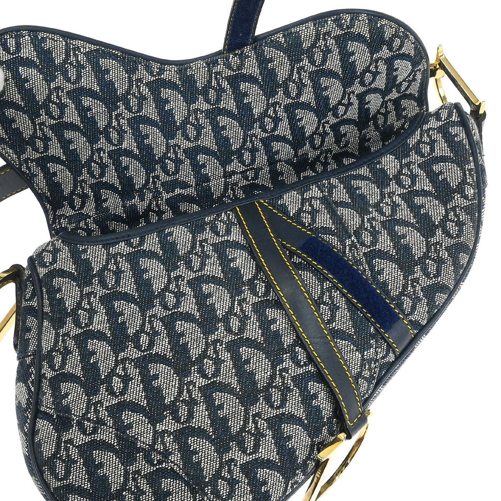 Christian Dior Navy Trotter Saddle Handbag