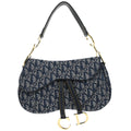 Christian Dior Navy Trotter Double Saddle Handbag