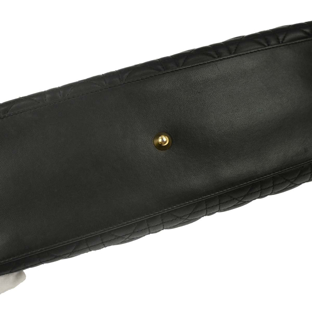 Christian Dior Black Lambskin Lady Dior Cannage 2way Shoulder Handbag