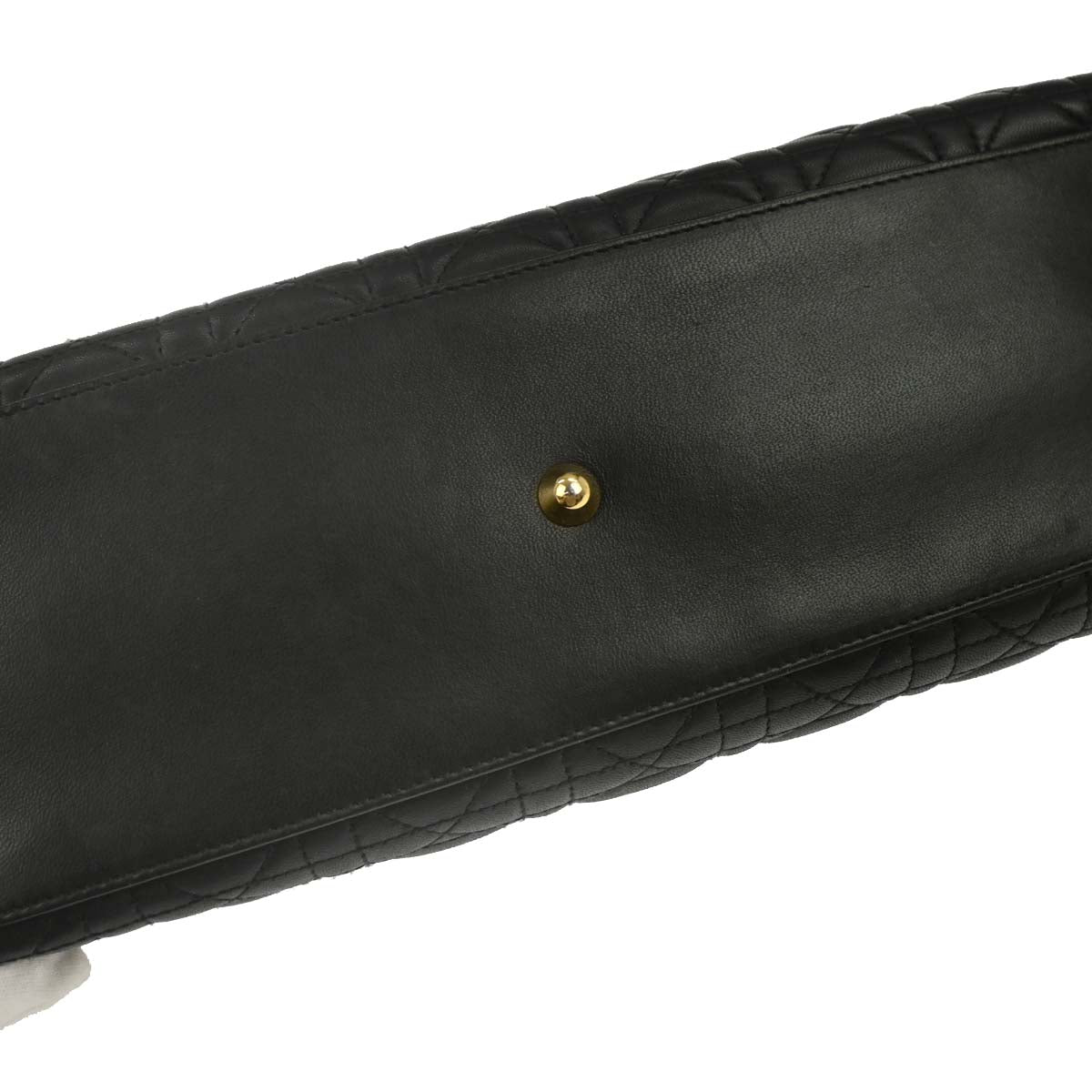 Christian Dior Black Lambskin Lady Dior Cannage 2way Shoulder Handbag