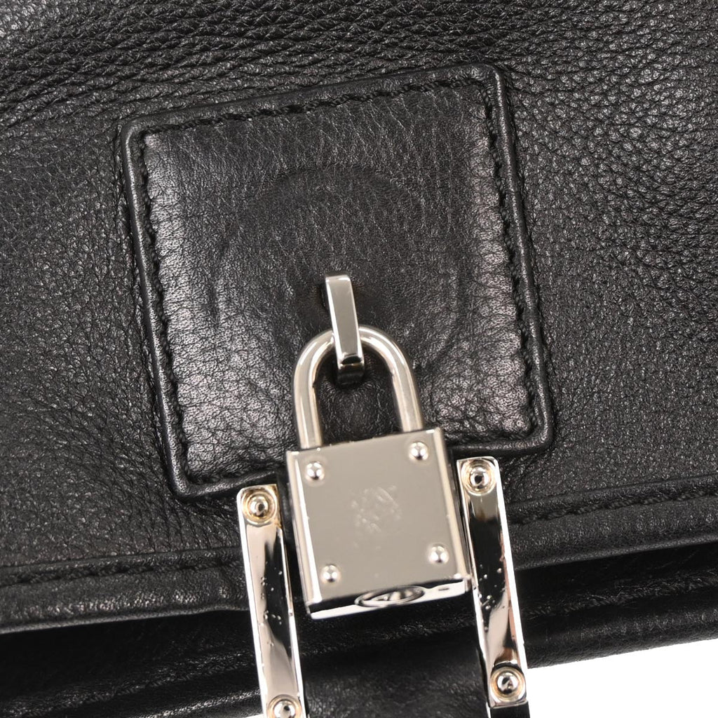 Loewe Black Leather Fusta Tote Handbag