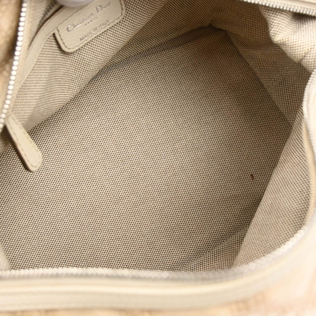 Christian Dior Beige Canvas Cannage Handbag