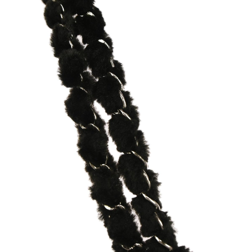 Chanel 2009-2010 Black Faux Fur Tote Handbag