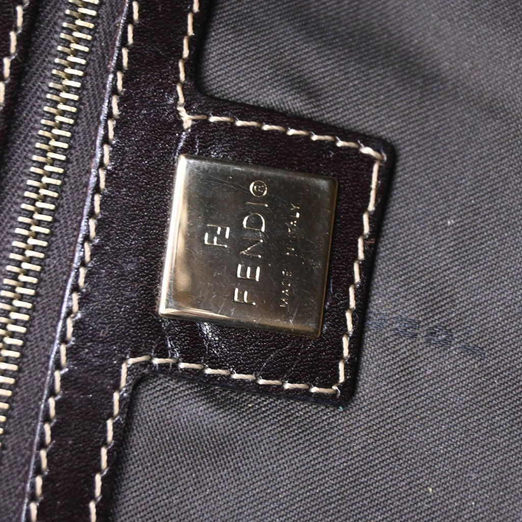 Fendi Brown PVC Zucchino Baguette Handbag