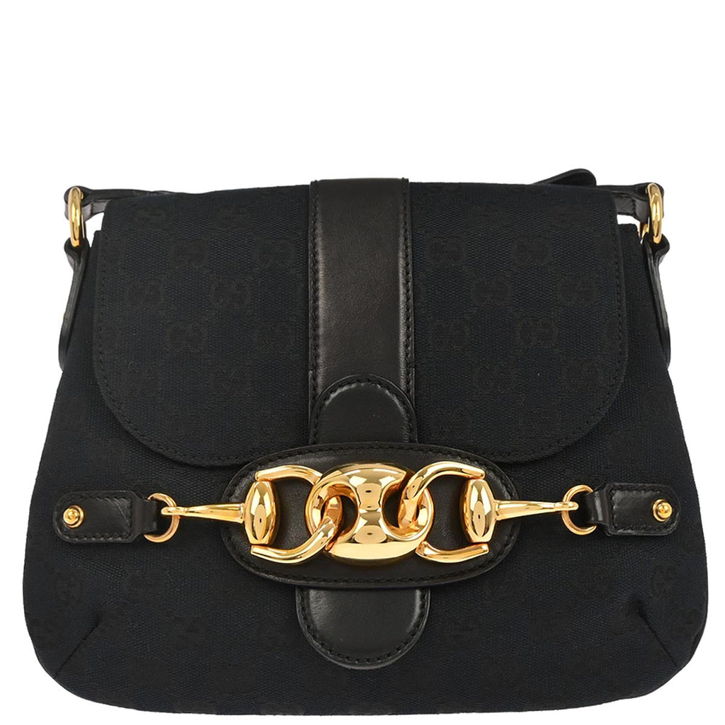 Gucci Black Canvas GG Shoulder Bag