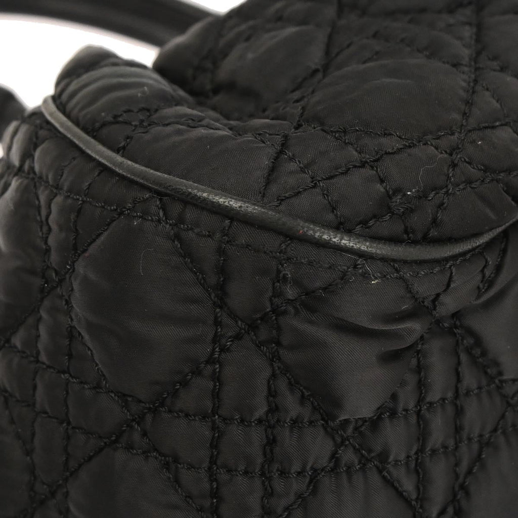 Christian Dior Black Nylon Cannage Doctor Bag Handbag
