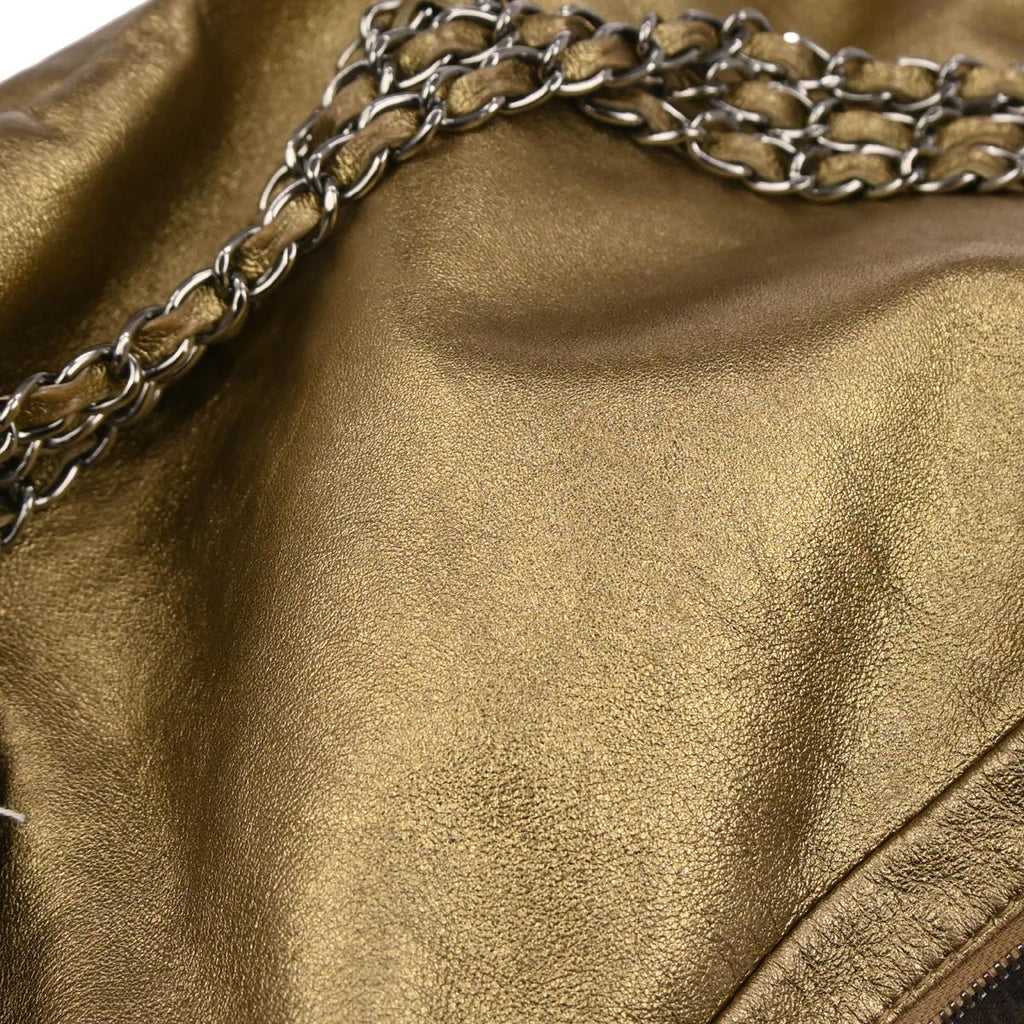 Chanel 2005-2006 Gold Lambskin Triple Chain Handbag