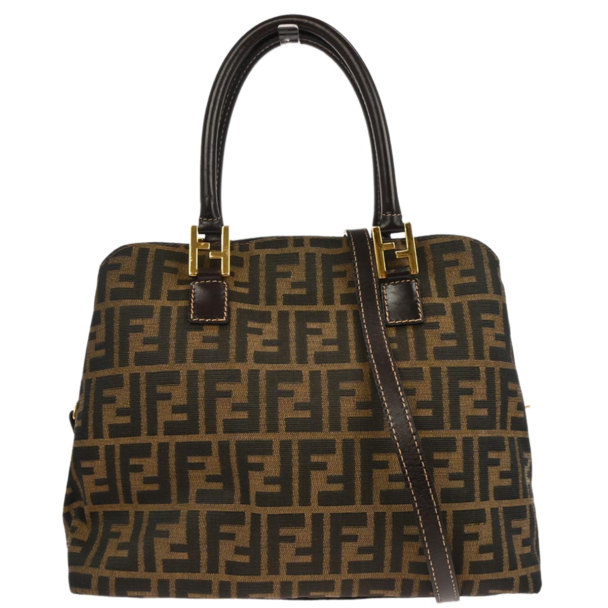 Fendi Brown Zucca 2way Shoulder Handbag