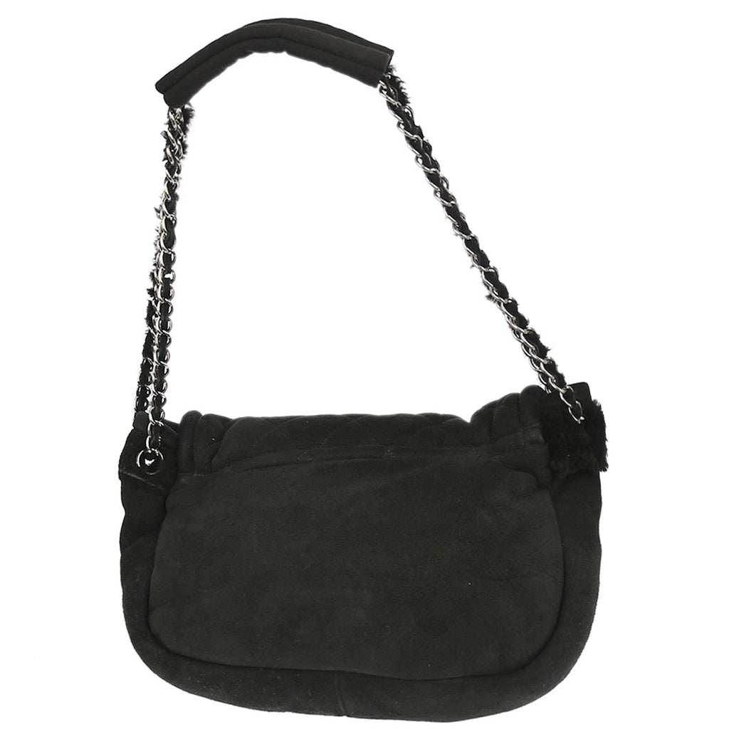 Chanel 2005-2006 Black Mouton Mademoiselle Lock Handbag
