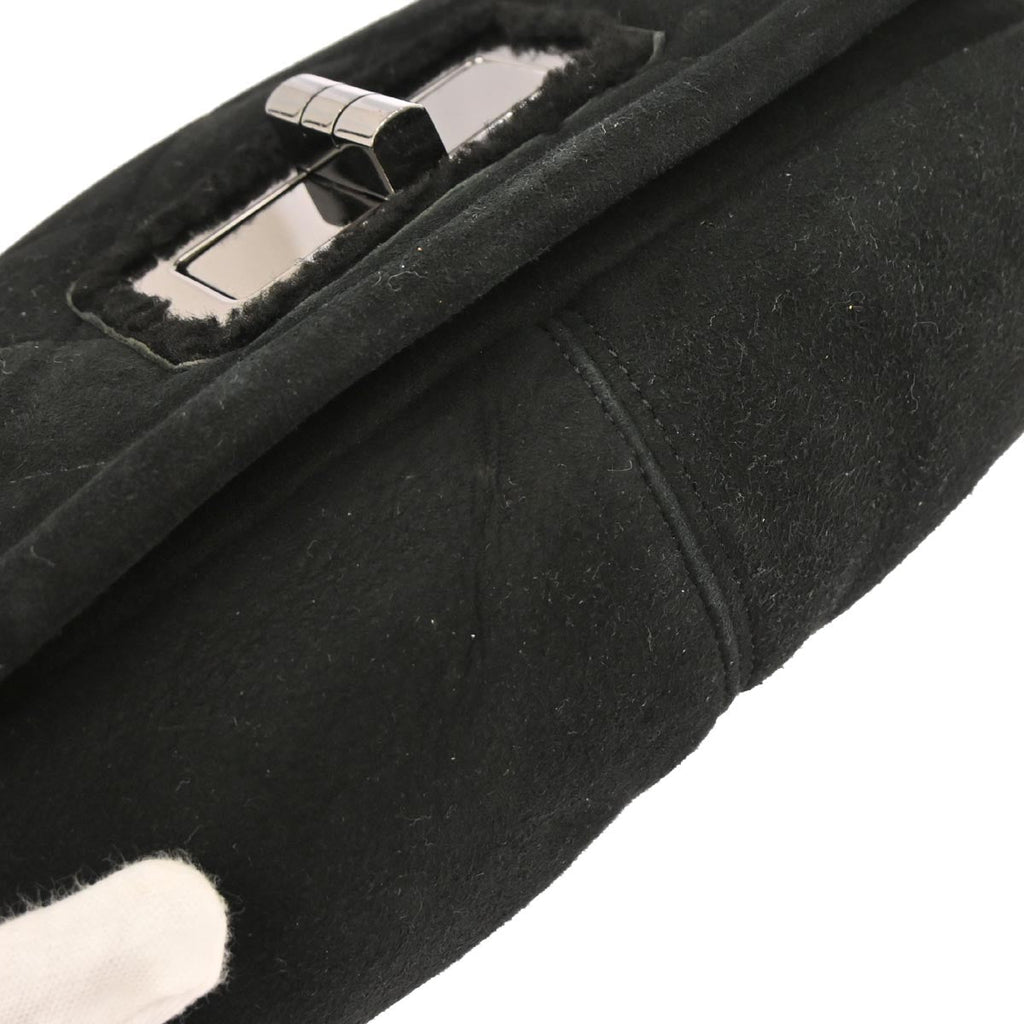 Chanel 2005-2006 Black Mouton Mademoiselle Lock Handbag