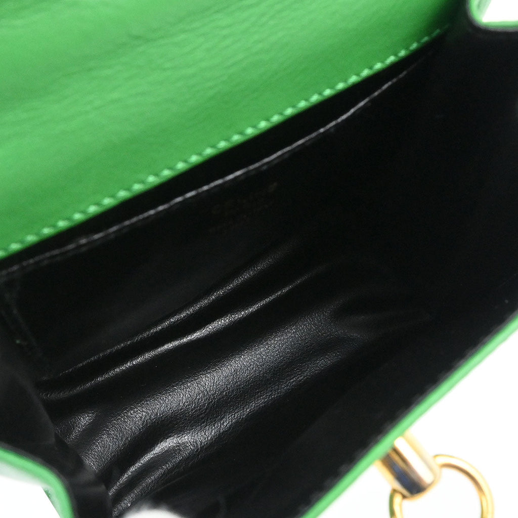 Celine Green Leather 2way Shoulder Handbag