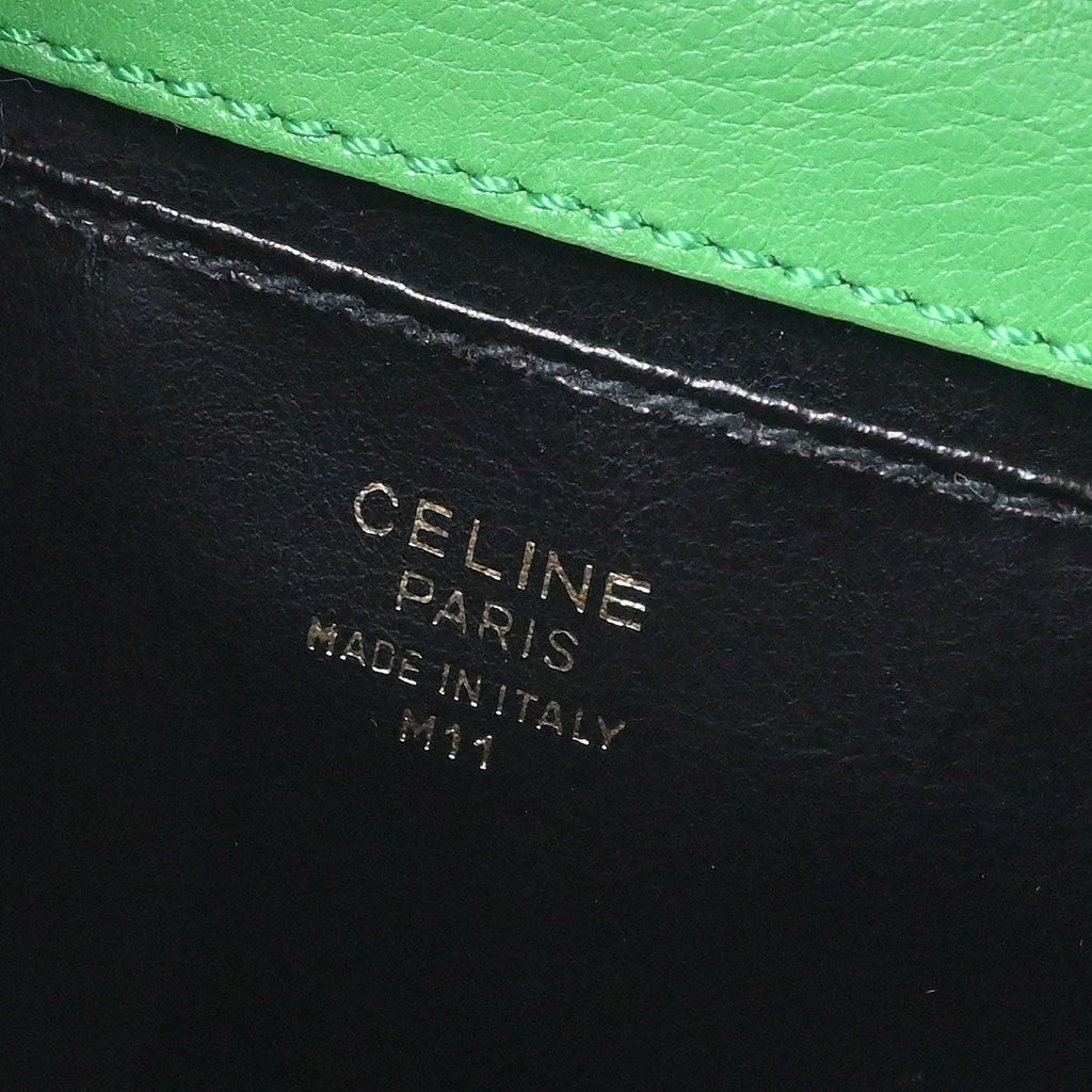 Celine Green Leather 2way Shoulder Handbag
