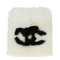 Chanel White Lapin Fur Bracelet Bangle Wristband