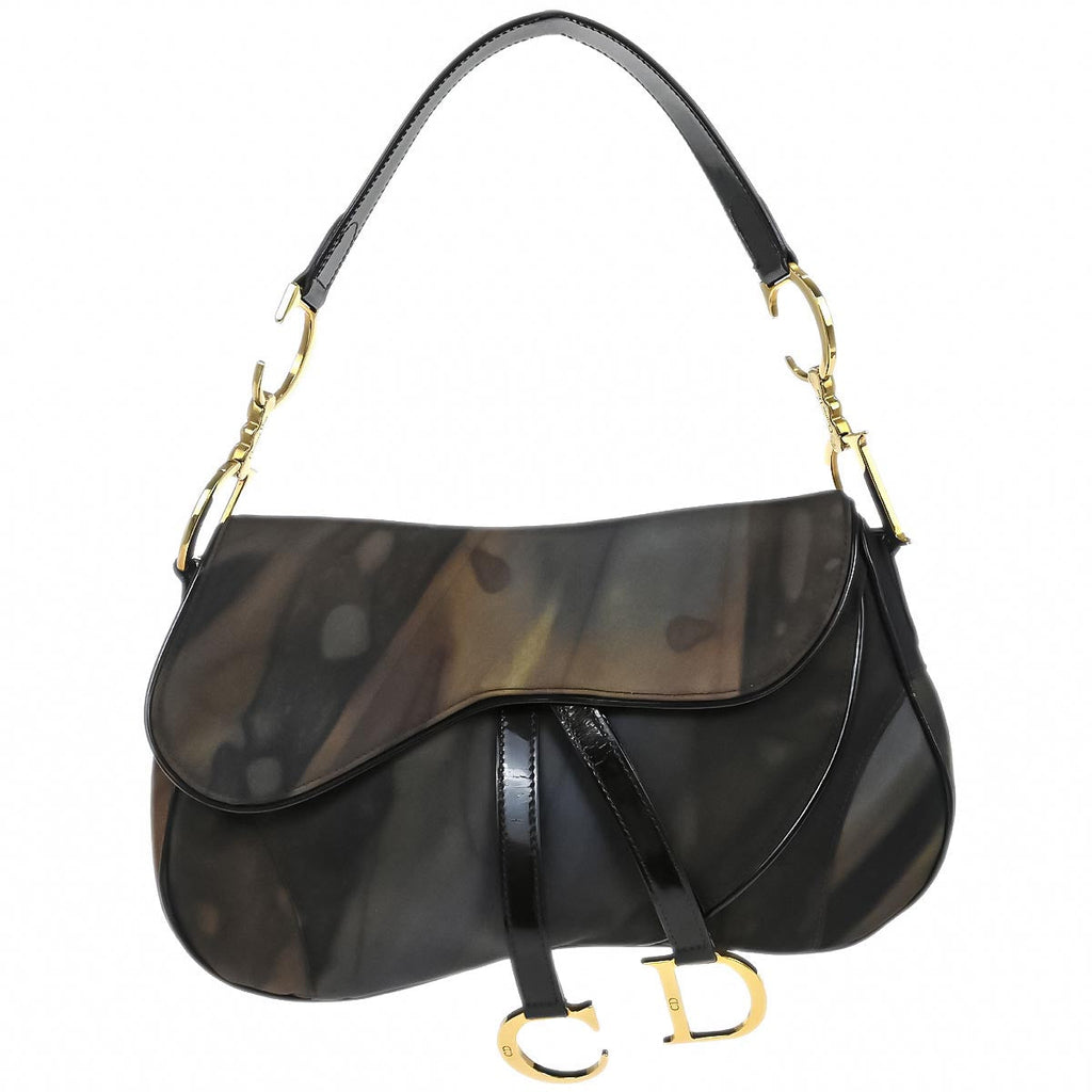 Christian Dior 2001 Brown Double Saddle Handbag