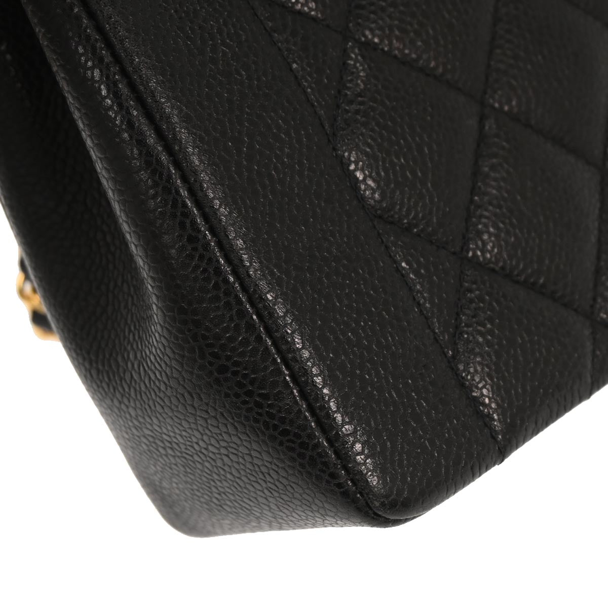Chanel 1994-1996 Black Caviar Skin Medium Diana Shoulder Bag