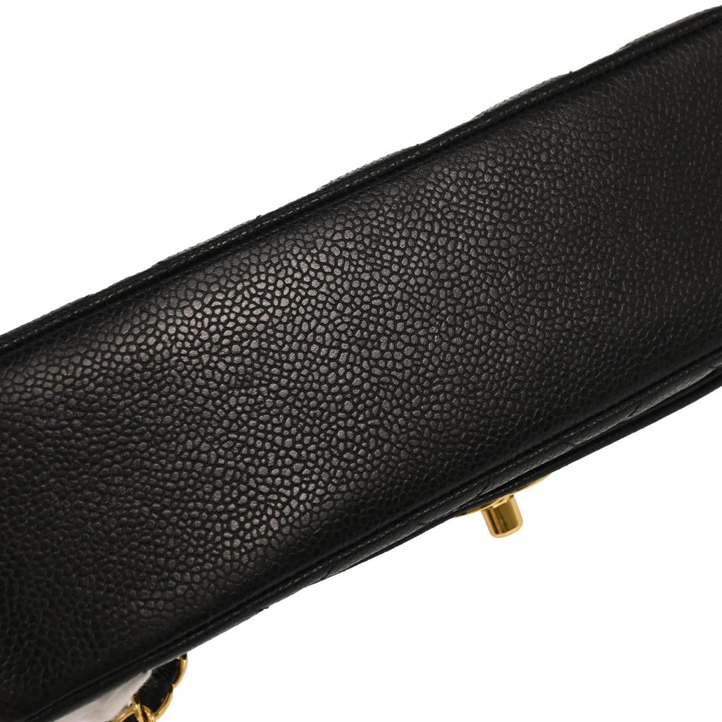 Chanel 1994-1996 Black Caviar Skin Medium Diana Shoulder Bag