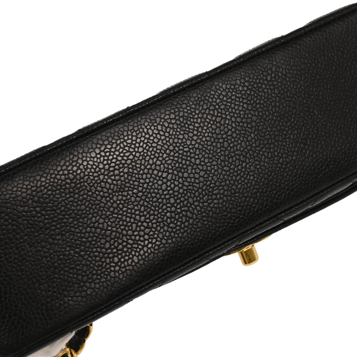 Chanel 1994-1996 Black Caviar Skin Medium Diana Shoulder Bag