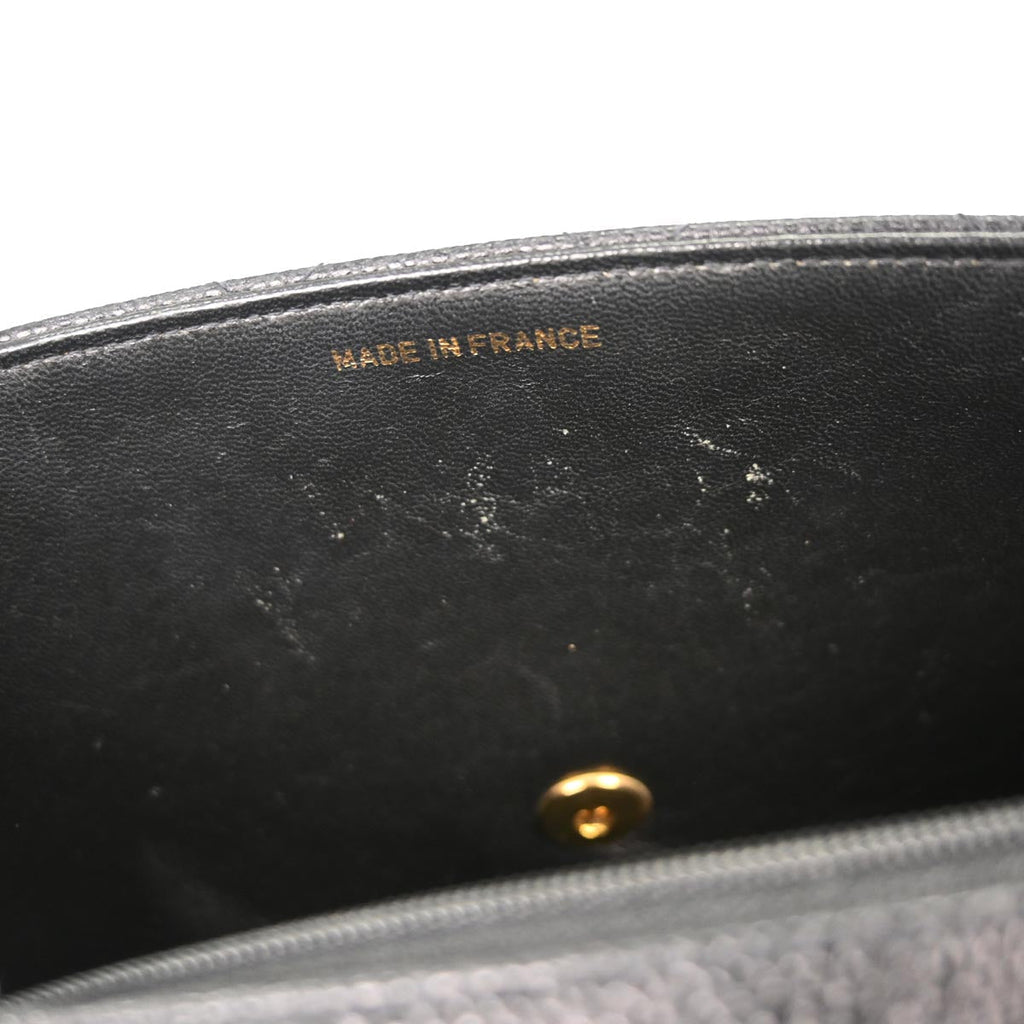 Chanel 1994-1996 Black Caviar Skin Medium Diana Shoulder Bag