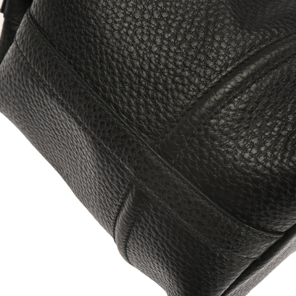 Gucci Black Leather Sherry Line Treasure Duffle Handbag
