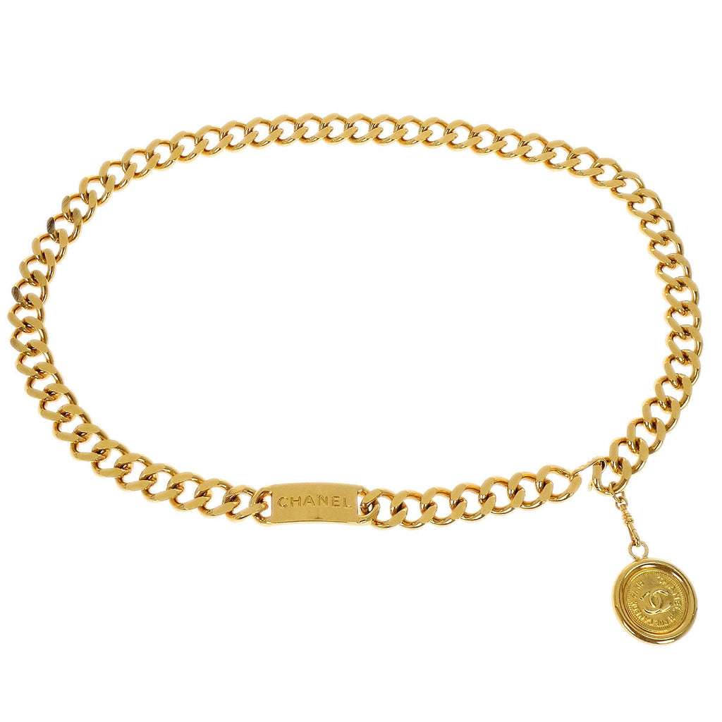 Chanel Chain Belt Medallion Gold 94A Small Good