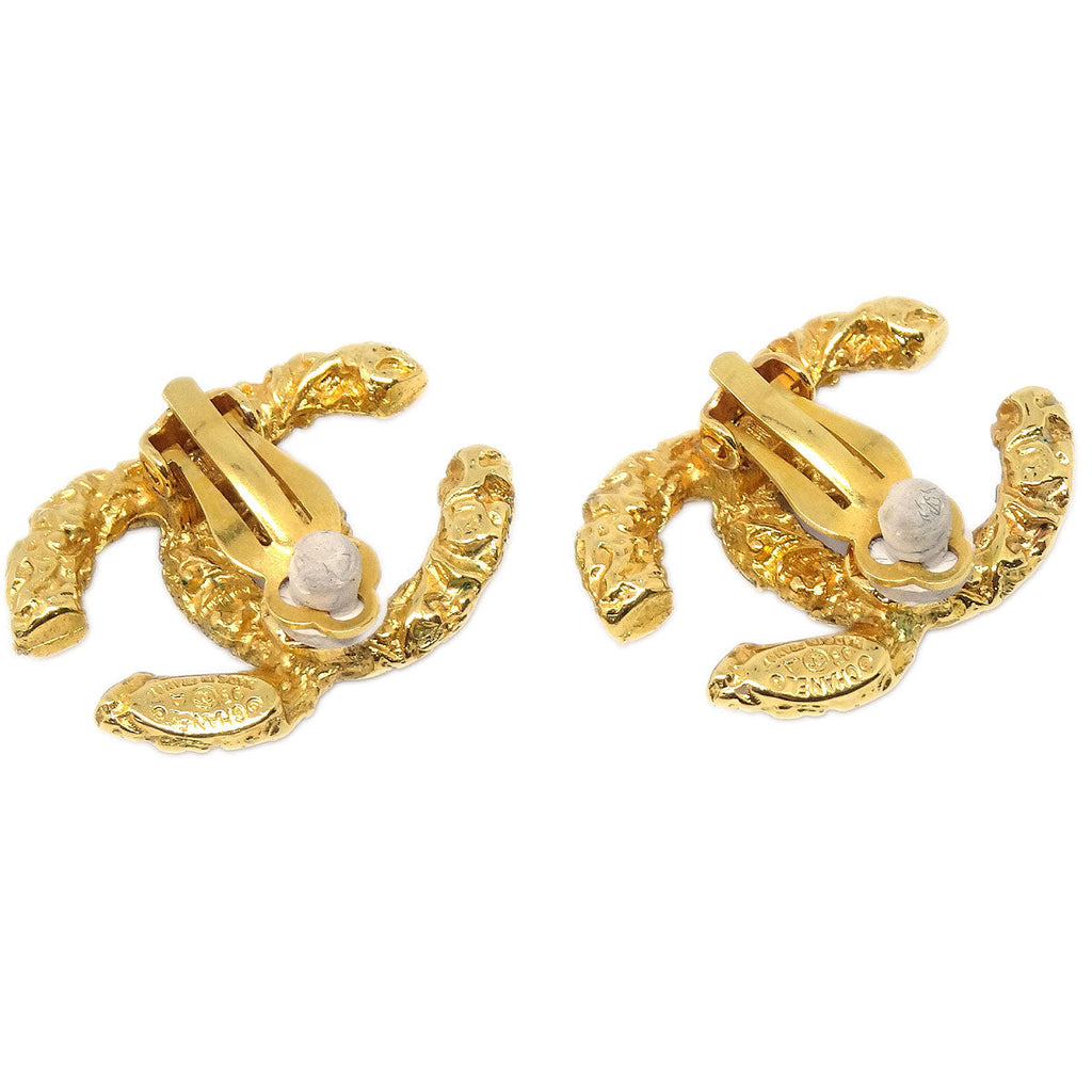 Chanel CC Clip-On Earrings Gold 93A
