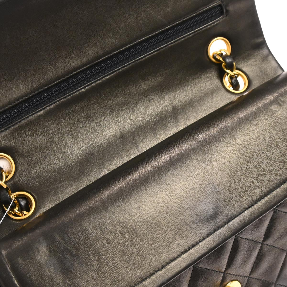 Chanel 1994-1996 Black Lambskin Medium Classic Double Flap Shoulder Bag