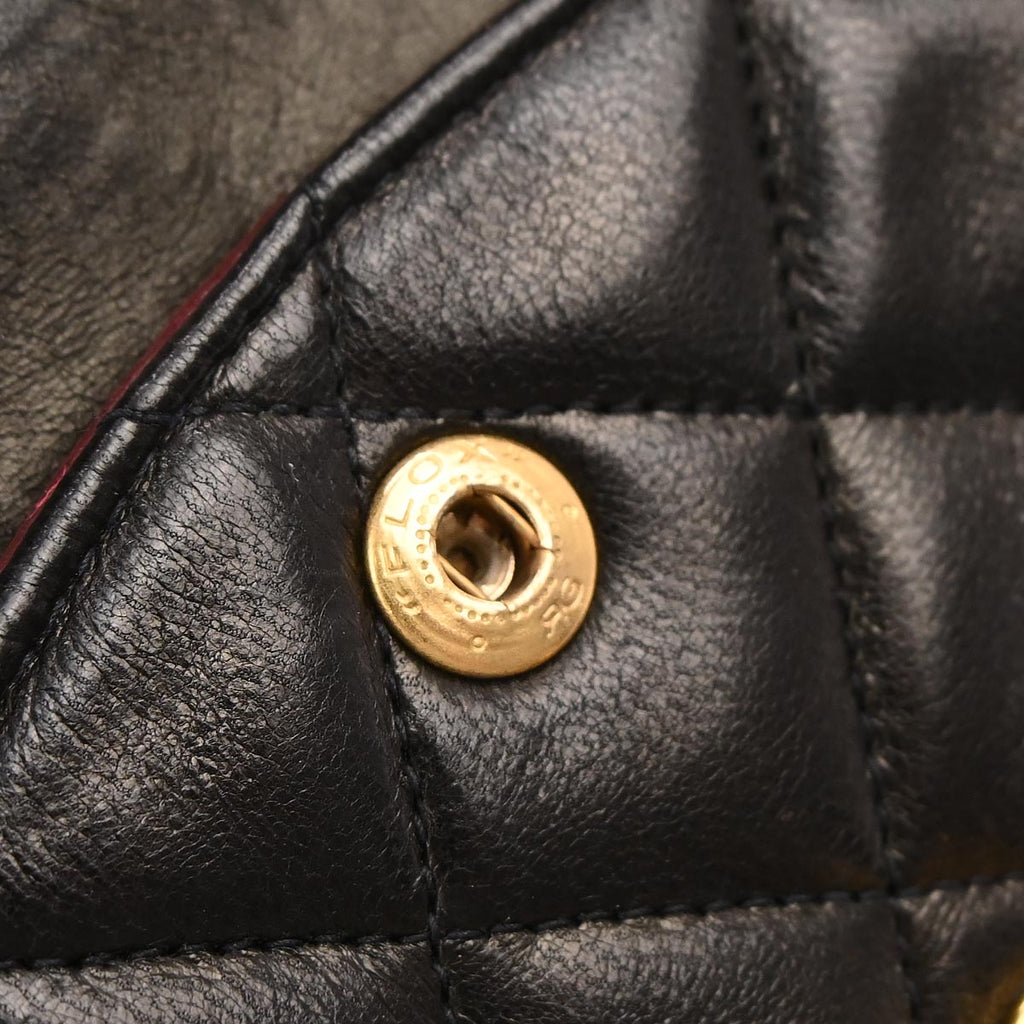 Chanel 1994-1996 Black Lambskin Medium Classic Double Flap Shoulder Bag