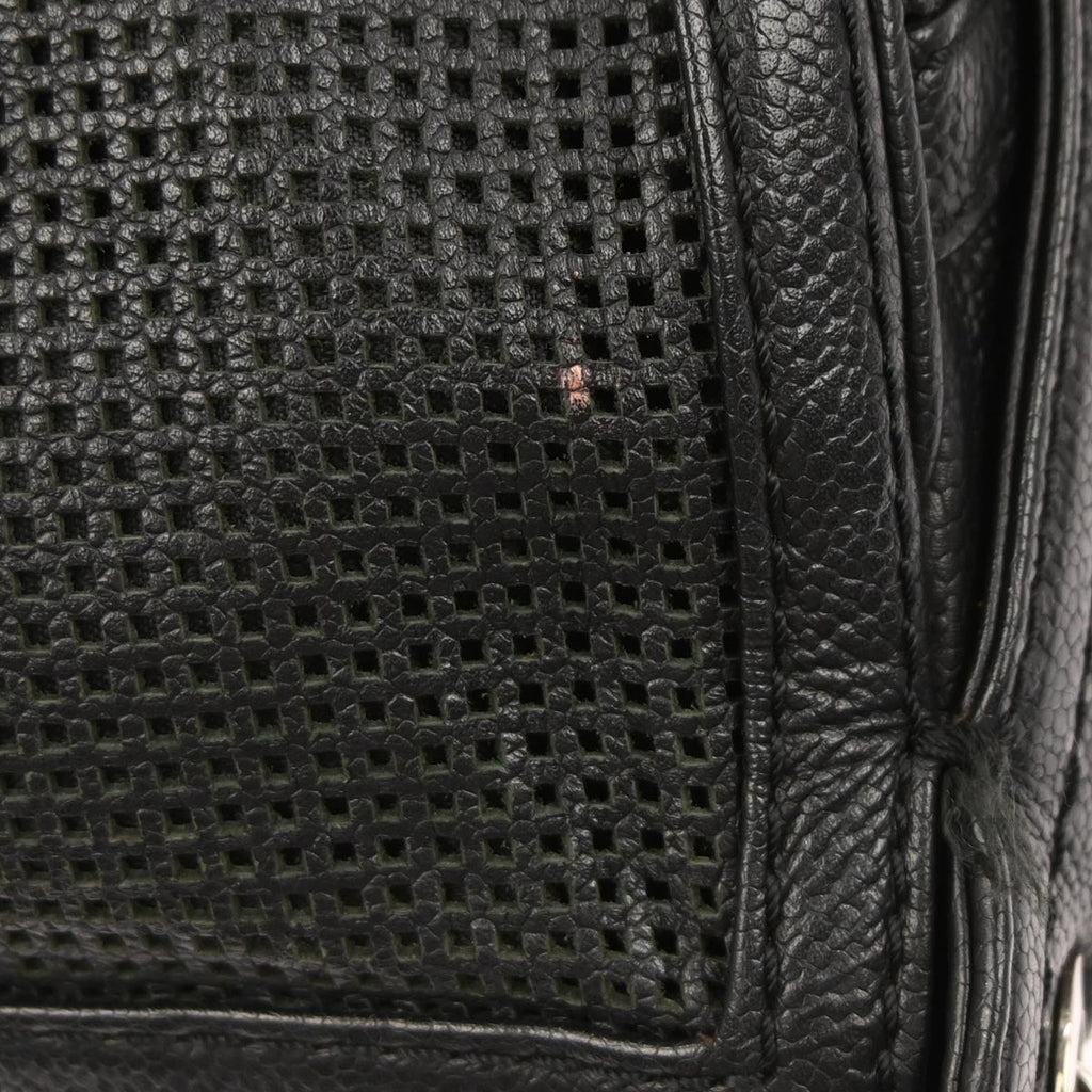 Chanel 2005-2006 Black Perforated Caviar Skin Pulley Shoulder Bag