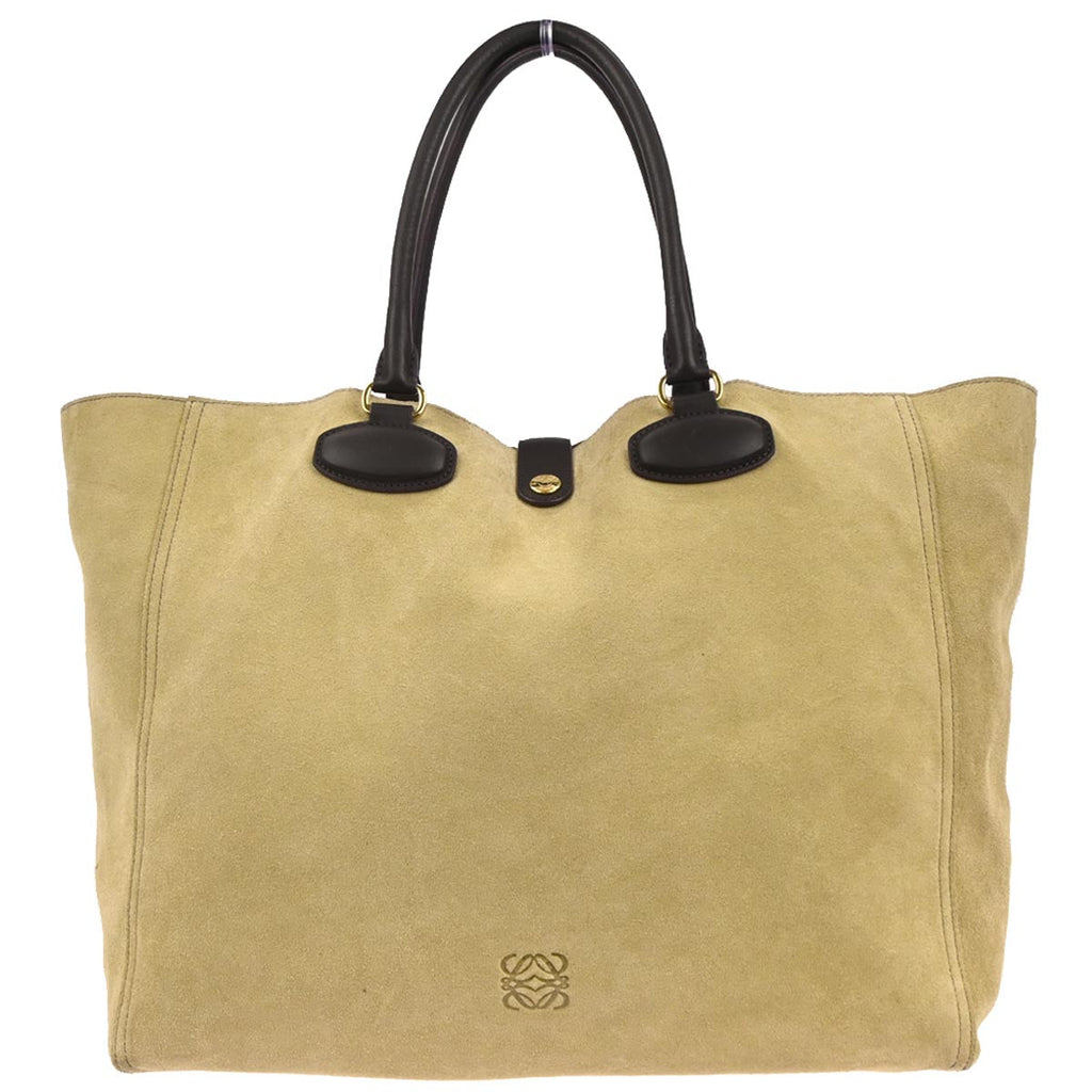 Loewe Beige Suede Leo Tote Bag