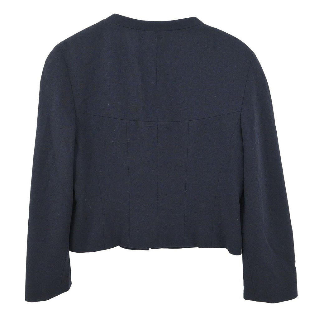 Chanel 1999 Single Breasted Zip Up Jacket Navy #38