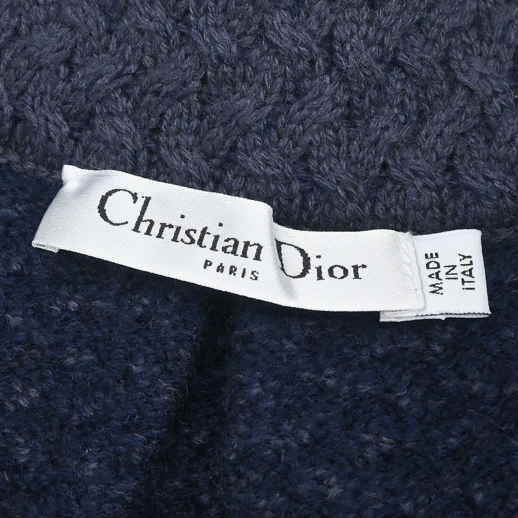Christian Dior 2002 Setup Suit Cardigan Skirt Navy #38 #36
