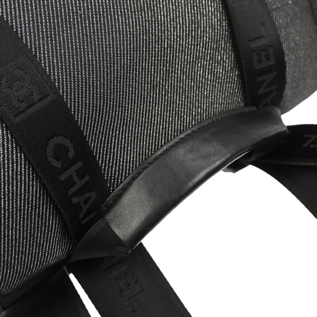 Chanel 2005-2006 Black Silver Canvas Sport Line Backpack