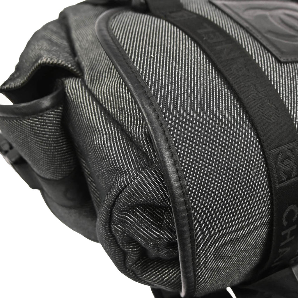 Chanel 2005-2006 Black Silver Canvas Sport Line Backpack