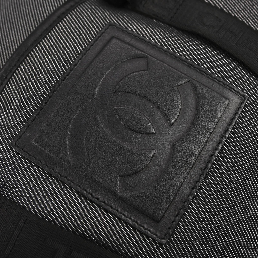 Chanel 2005-2006 Black Silver Canvas Sport Line Backpack