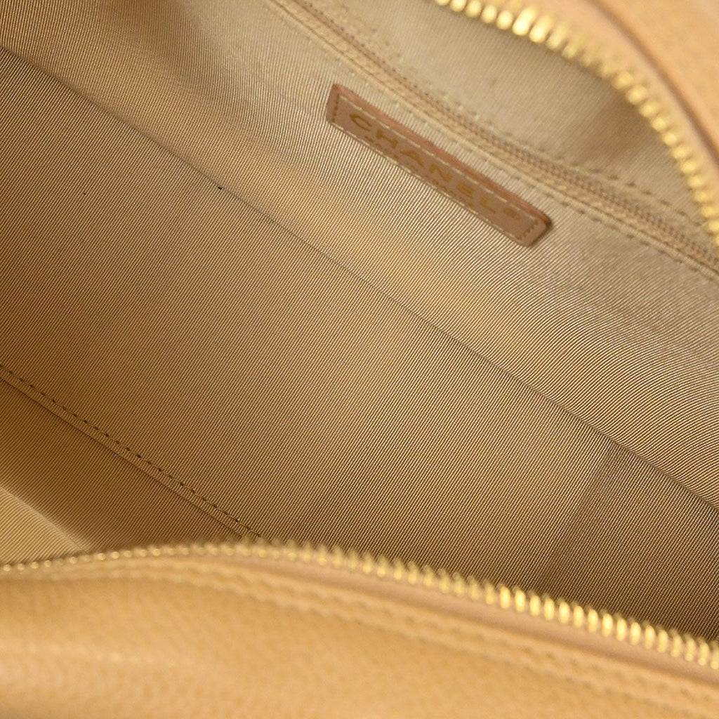 Chanel 2005-2006 Beige Caviar Skin Bowling Bag 27