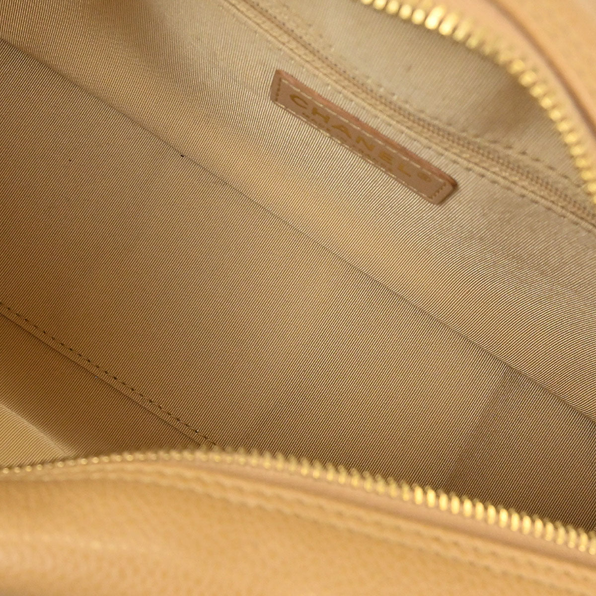 Chanel 2005-2006 Beige Caviar Skin Bowling Bag 27