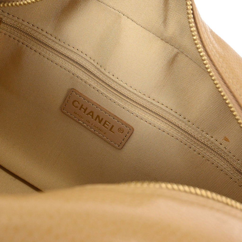 Chanel 2005-2006 Beige Caviar Skin Bowling Bag 27