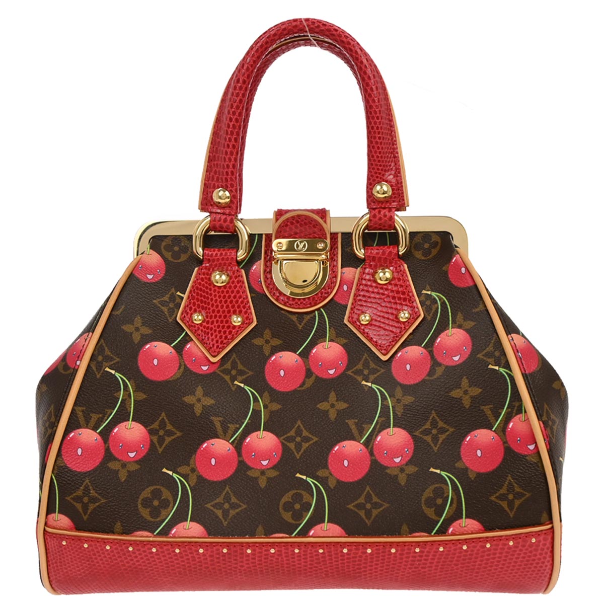 Louis Vuitton 2005 Lizard Monogram Cherry Sac Fermoir MM M95003