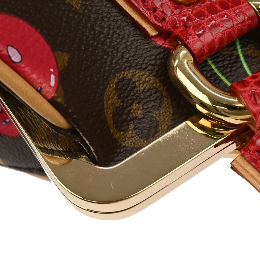 Louis Vuitton 2005 Lizard Monogram Cherry Sac Fermoir MM M95003