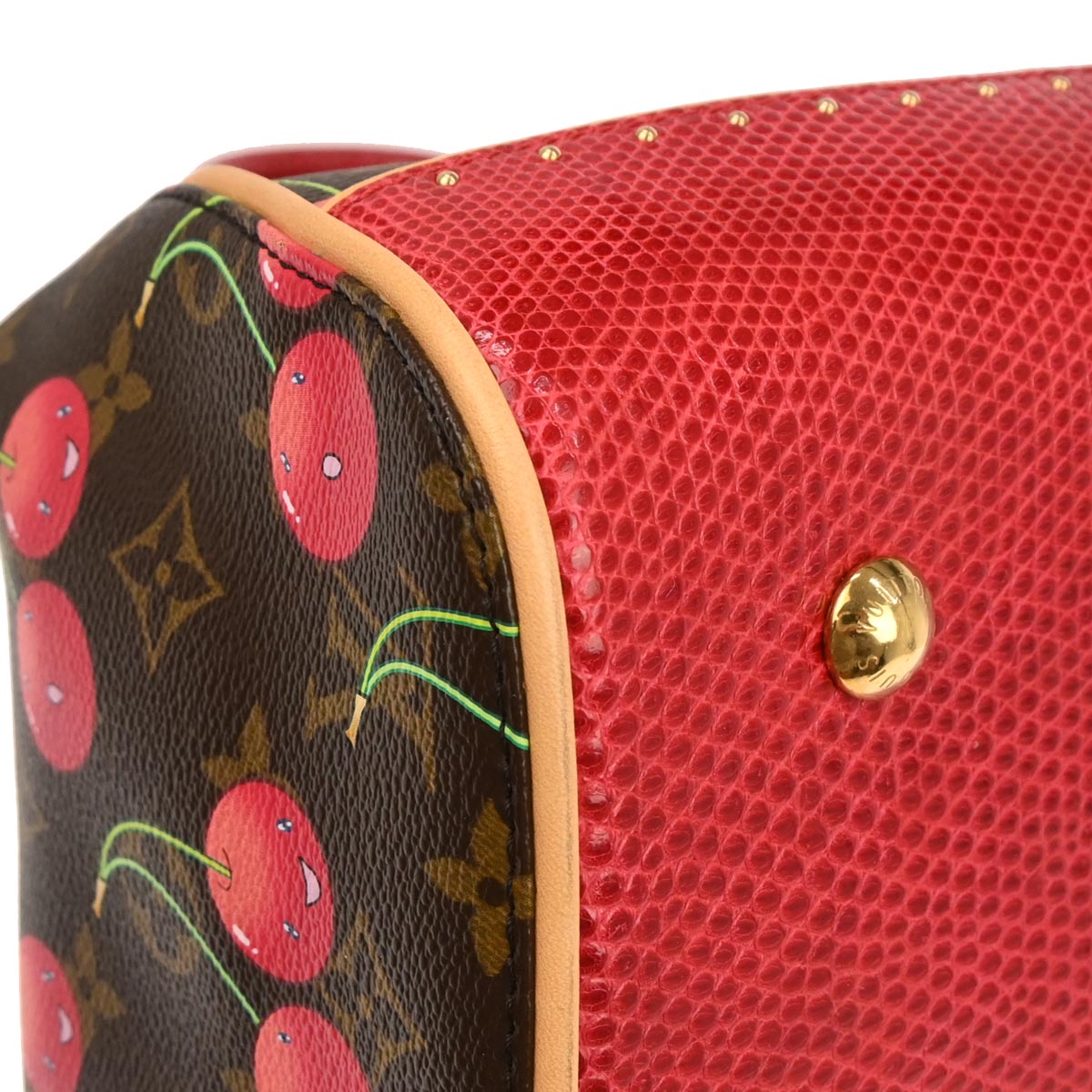 Louis Vuitton 2005 Lizard Monogram Cherry Sac Fermoir MM M95003