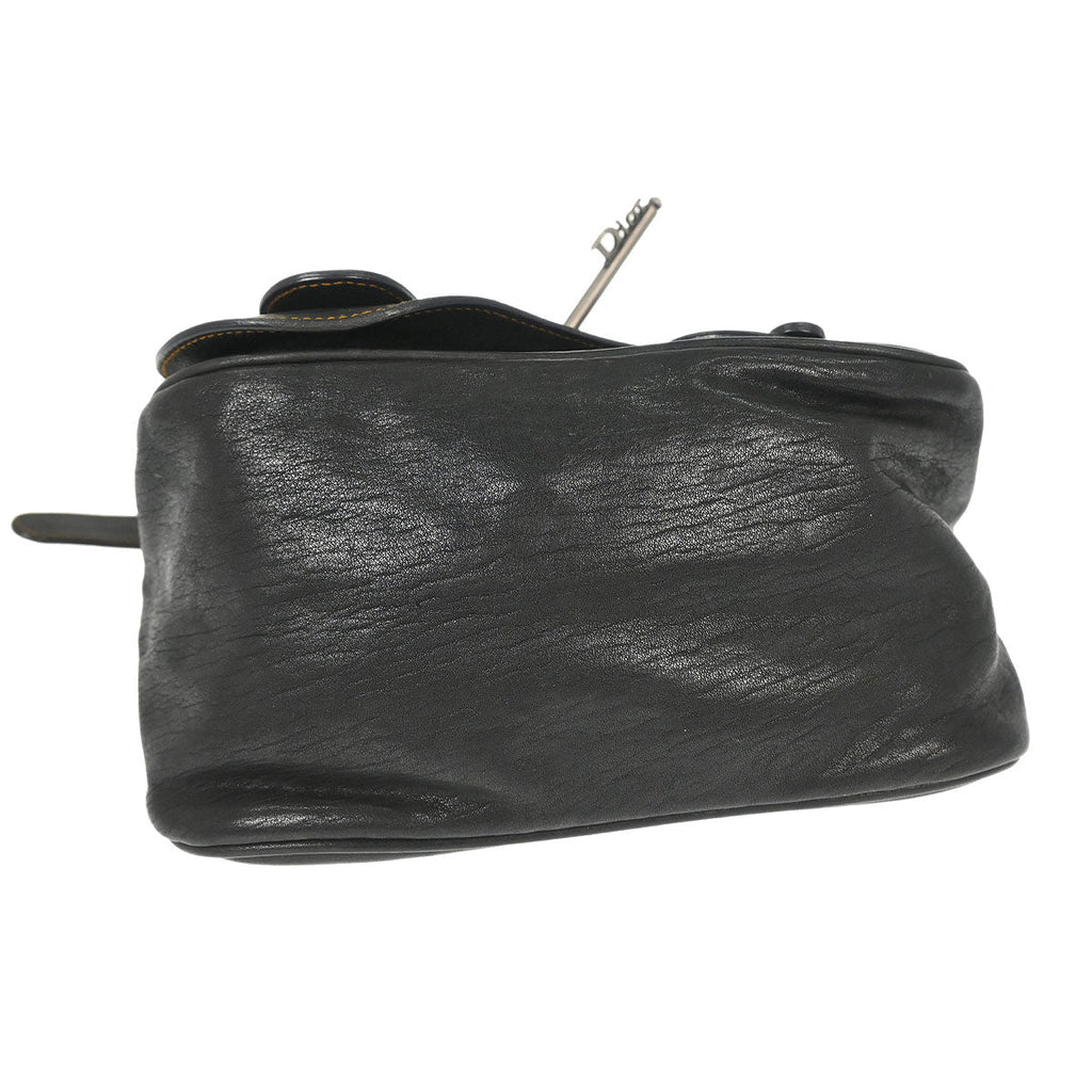 Christian Dior Black Gaucho Crossbody Bag